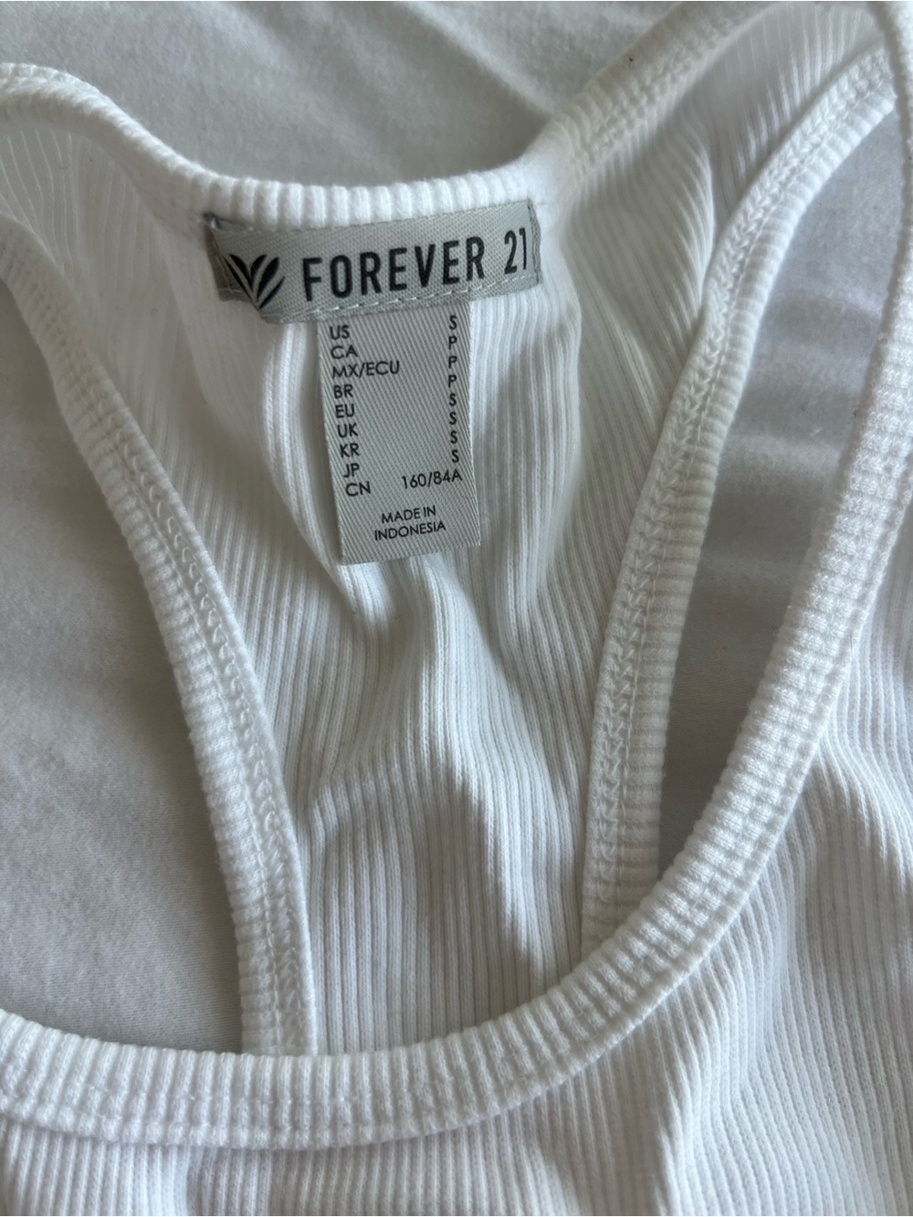 Forever 21 White Ribbed Racerback Tank - Picture 2 of 3